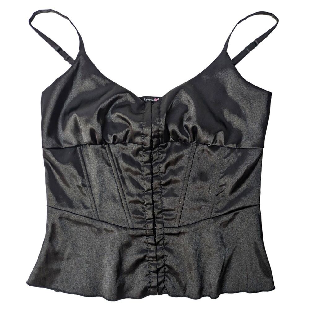 Black Satin Corset Top